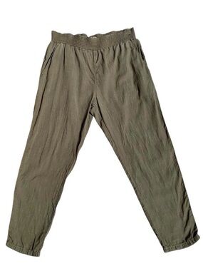 Current Elliott Olive Pull On Jogger Pants Cropped Tapered Size 4